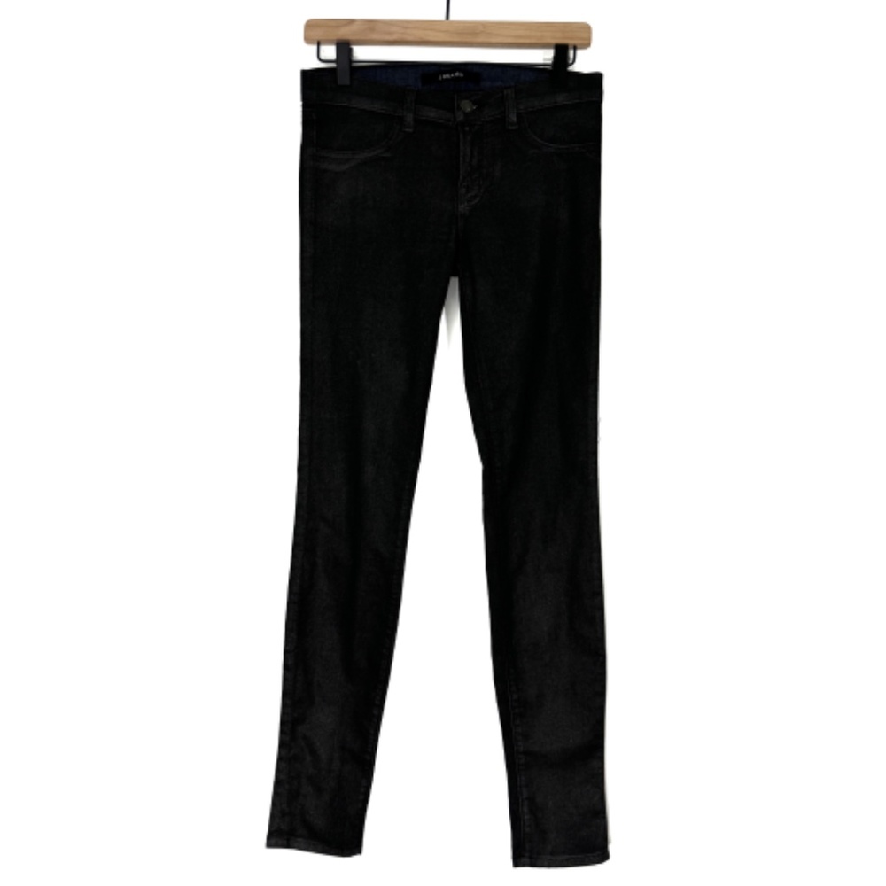 J Brand Women’s Size 27 Gray Moonwalk Coated Super Skinny 901 Low Rise Jeans - Picture 2 of 10